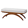 Baxton Studio Orella Japandi Bench, 18-5/16”H x 47-1/4”W x 17-3/4”D, Light Gray/Walnut Brown