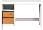 Trendfurn Eclipse 46"W Desk With Storage, White/Honey 1 thumbnail image