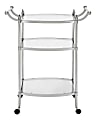 Powell Mathias Bar Cart, Chrome/Clear 1 thumbnail image