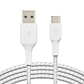 Belkin® USB-A-To-USB-C Braided Cable, 3.3', White, CAB002BT1MWH