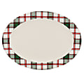 Martha Stewart Stoneware Oval Holiday Serving Platter, 13-3/4” x 10-1/4” x 1”, Plaid 1 thumbnail image