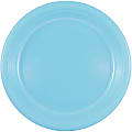 JAM PAPER Round Plastic Party Plates, Medium, 9 inch, Sea Blue, 20/Pack  1 thumbnail image