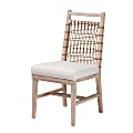 bali & pari Ulric Modern Bohemian Wood Dining Chair, White Washed Mahogany