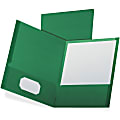 Oxford Letter Recycled Pocket Folder - 8 1/2" x 11" - 100 Sheet Capacity - 2 Pocket(s) - Dark Green - 35% Recycled - 25 / Box