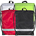 Trailmaker Basic Drawstring Bags, With Reflective Strap, 18", Assorted Colors, Pack Of 100 Bags 1 thumbnail image