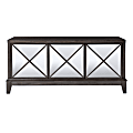SEI Wallaston Mirrored Media Cabinet, 23"H x 50"W x 16-1/2"D, Light Brown 1 thumbnail image