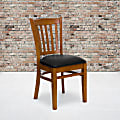Flash Furniture Vertical Slat Back Restaurant Chair, Black/Cherry 1 thumbnail image