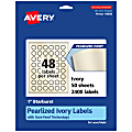 Avery® Pearlized Permanent Labels With Sure Feed®, 94606-PIP50, Starburst, 1", Ivory, Pack Of 2,400 Labels 1 thumbnail image