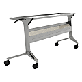 Safco® Flip-N-Go Training Table Base, 28"H x 72"W, Silver 1 thumbnail image
