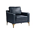 Lifestyle Solutions Serta Florence Faux Leather Guest Chair, Navy