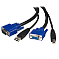 StarTech.com 10 ft 2-in-1 Universal USB KVM Cable - Video / USB cable - HD-15, 4 pin USB Type B (M) - 4 pin USB Type A, HD-15 - 10 - 10ft