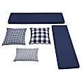 Linon Manning Cotton 5-Piece Cushion Set, Navy