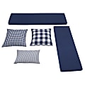 Linon Manning Cotton 5-Piece Cushion Set, Navy 1 thumbnail image