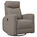 Monarch Specialties Power Swivel Glider Recliner Chair, Light Brown/Black 1 thumbnail image