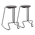 LumiSource Finn Counter Stools, Gray Seat/Black Frame, Set Of 2 Stools