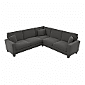 Bush® Furniture Stockton 99"W L-Shaped Sectional Couch, Charcoal Gray Herringbone Fabric, Standard Delivery