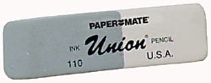 Paper Mate® Union® Pen & Pencil Eraser, Gray/White