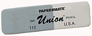 Paper Mate® Union® Pen & Pencil Eraser, Gray/White 1 thumbnail image