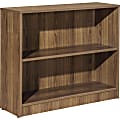 Lorell® 30"H 2-Shelf Bookcase, Walnut