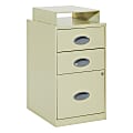 Office Star™ 18"D Vertical 3-Drawer Locking File Cabinet With Top Shelf, Tan