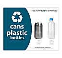 Recycle Across America Cans And Plastics Standardized Recycling Labels, CP-8511, 8 1/2" x 11", Dark Teal 1 thumbnail image