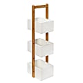Honey Can Do 3-Tier Storage Caddy, 33-1/2”H x 8-3/14”W x 10-1/4”D, Natural