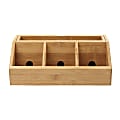 Mind Reader 3-Component Bamboo Charging Station And Desk Organizer, 6 3/4"H x 11 11/16"W x 4 1/16"D, Brown 1 thumbnail image
