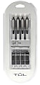 TUL® GL Series Retractable Gel Pens, Bold Point, 1.0 mm, Silver Barrel, Black Ink, Pack Of 4 Pens