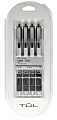 TUL® GL Series Retractable Gel Pens, Bold Point, 1.0 mm, Silver Barrel, Black Ink, Pack Of 4 Pens 1 thumbnail image