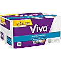Viva Multi-Surface 2-Ply Cloth Towel Rolls, 11” x 5-15/16”, White, 110 Sheets Per Roll, Pack Of 12 Rolls