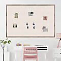 U Brands Linen Bulletin Board, 72" X 47", Brown Rustic Wood Frame 1 thumbnail image