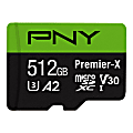 PNY Premier-X Class 10 U3 V30 100 Mbps microSDXC Flash Memory Card, 512GB