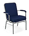 OFM Big And Tall Comfort Class Series Arm Chairs, Navy/Silver, Set Of 4