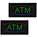 Alpine LED Rectangular Signs, 10” x 19” x 1”, ATM, 12W, Pack Of 2 Signs