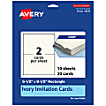 Avery® Printable Invitation Cards, 95279-MIC10, Rectangle, 5.5" x 8.5", Matte Ivory, Pack Of 20 1 thumbnail image