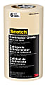 Scotch® Contractor Grade Masking Tape, Removable, 6 Tape Rolls, 1.41 in x 60.1 yd, 3" Core, White 1 thumbnail image
