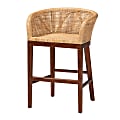 bali & pari Papua Modern Bohemian Wood Counter Height Stool, Walnut Brown 1 thumbnail image
