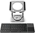 Delton F75/SW60 Bluetooth Foldable Computer Keyboard and Adjustable Tablet Stand, Black/Silver, Total Qty 1 1 thumbnail image