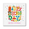 Custom Full-Color Printed Beverage Napkins, 4-3/4" x 4-3/4", Festive Birthday, Box Of 100 Napkins
