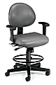 OFM 24-Hour Vinyl Computer Task Chair With Arms And Drafting Kit, Charcoal/Black 1 thumbnail image