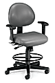 OFM 24-Hour Vinyl Computer Task Chair With Arms And Drafting Kit, Charcoal/Black