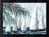 Timeless Frames® Coastal Wall Art, Horizontal, 12" x 18", Sailboats Behind Palms