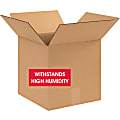 Partners Brand V3c Weather-Resistant Corrugated Boxes, 12" x 12" x 12", Kraft, Pack Of 20 Boxes