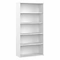 Bush Business Furniture Hybrid 73"H 5-Shelf Bookcase, White, Standard Delivery