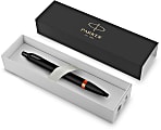 Parker IM Ballpoint Pen, Medium Point, 0.7 mm, Satin Black/Flame Orange Barrel, Blue Ink 1 thumbnail image