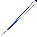 Advantus Metal Clasp Lanyard - 100 / Box - 36" Length - Blue - Woven, Metal