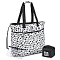 Mobile Dog Gear Dogssentials Polyester Tote Bag, 16"H x 8-3/4"W x 19-1/2"D, White/Black Paw Print 1 thumbnail image