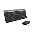 Logitech® Wireless Keyboard & Mouse, Straight Full Size Keyboard, Graphite, Ambidextrous Optical Mouse, MK470 Slim