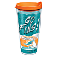 Tervis NFL Statement Tumbler With Lid, 24 Oz, Miami Dolphins
