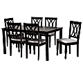 Baxton Studio Reneau Dining Set, 29-3/16”H x 59-1/16”W x 35-1/16”D, Gray/Espresso